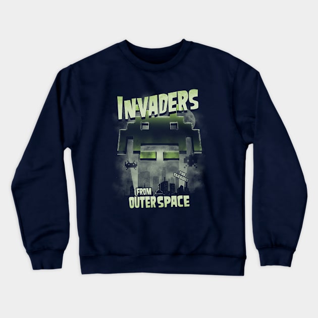 Invaders from outer space Crewneck Sweatshirt by Piercek25